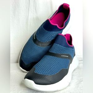 Cole Haan ZeroGrand radiant shoes, Sz 7.5, in navy and pink.